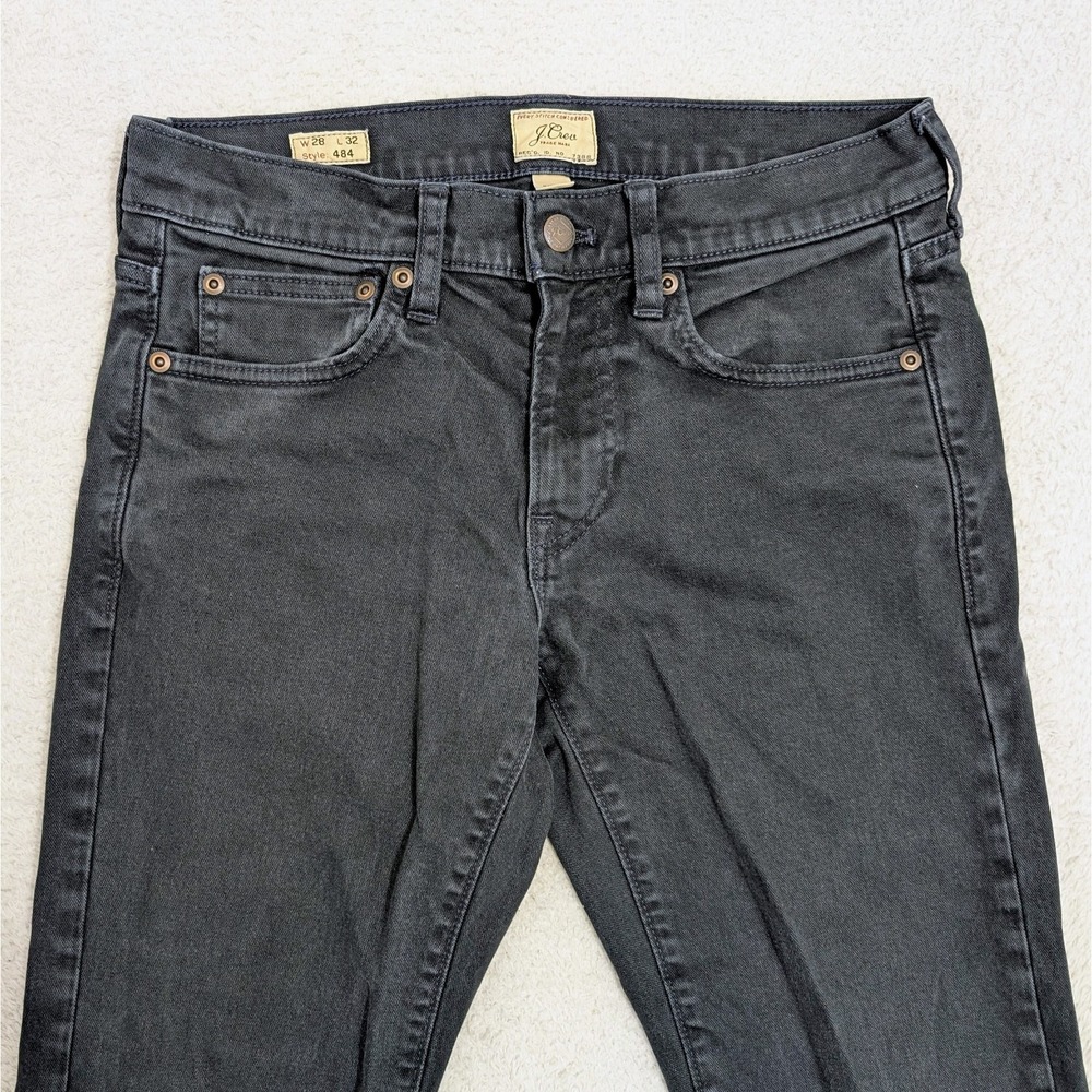 J Crew 484 Jeans Mens 28x32 Kurabo Japanese Denim Stretchy Washed Black